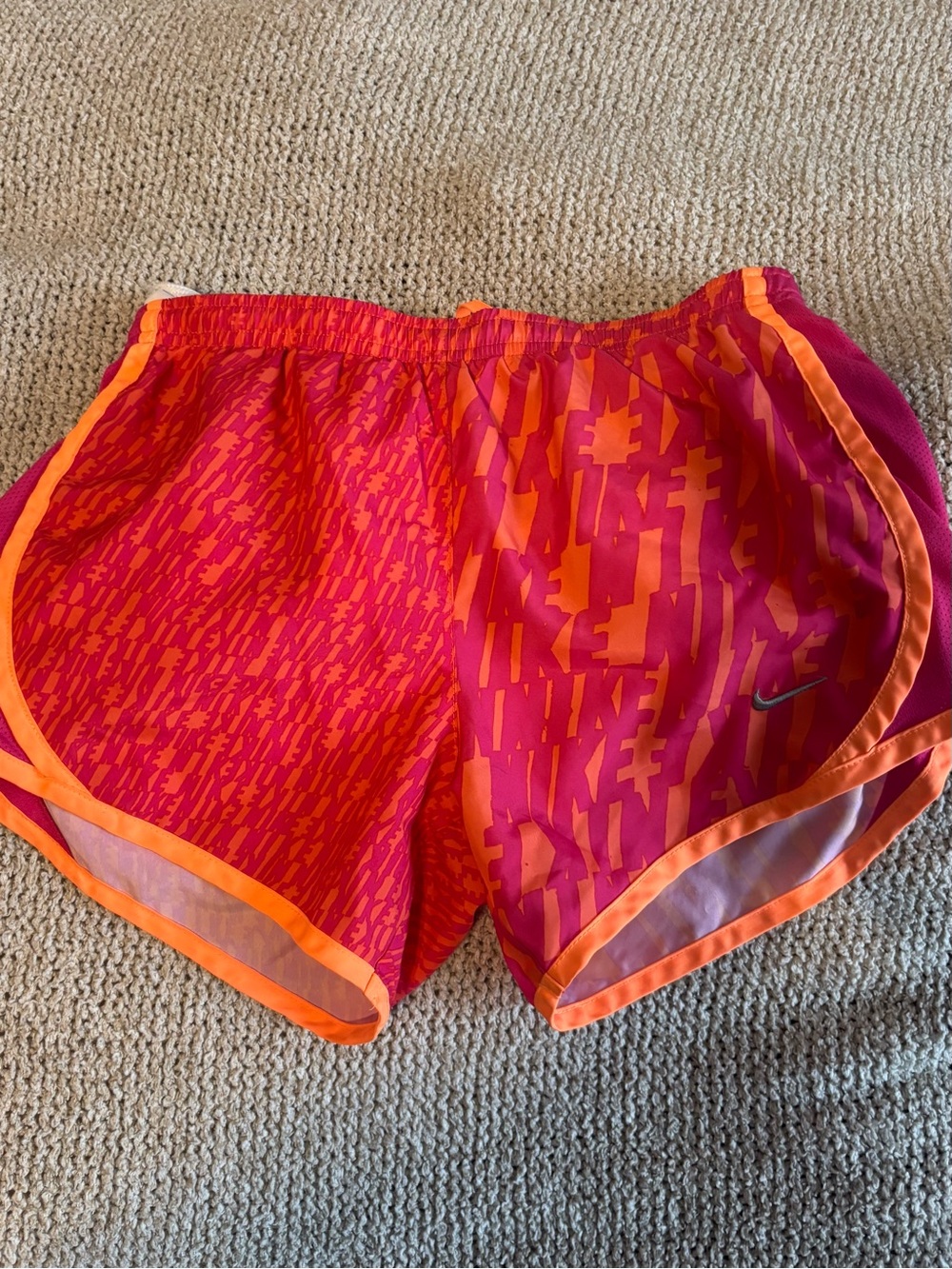 Nike girls large Pink & Orange Athletic Running Shorts